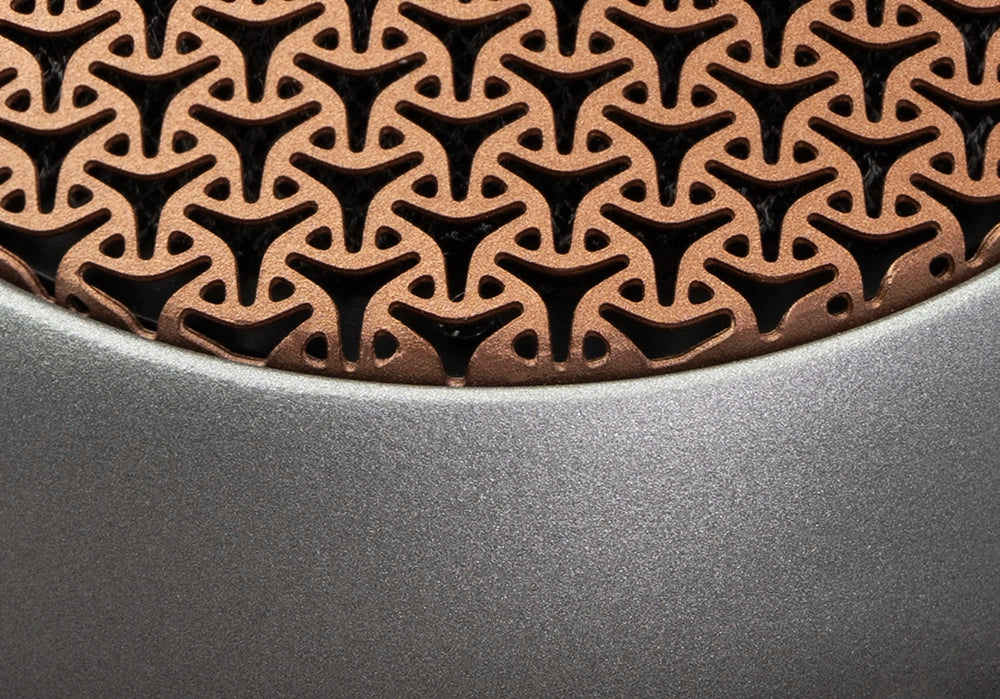 Meze Audio POET planar magnetic open-bac headphones copper ear cups premium build detail