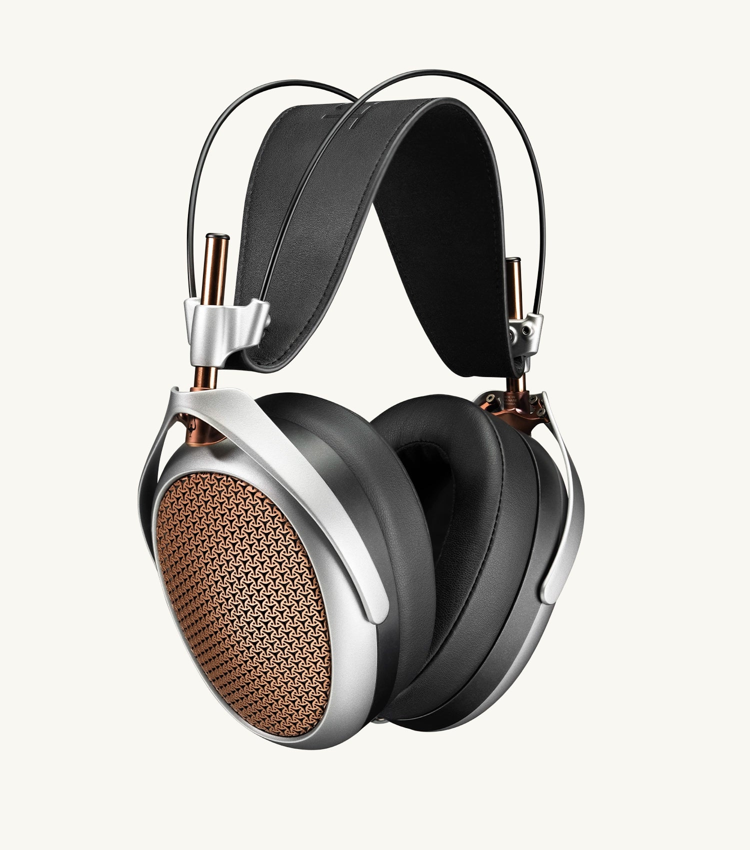 Meze Audio POET planar magnetic open-back headphones copper ear cups premium build hero shot